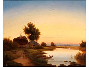 Abendstimmung Am Gewässer by Anton ZWENGAUER - auction artwork with signature