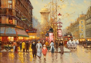 Le Boulevard Et La Porte St. Denis by Yuri KUZMIN