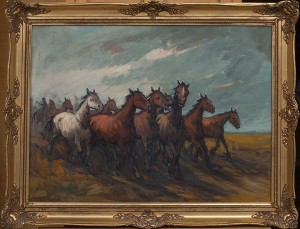 Galopperande Hästar by Kamillo KOLOZSVARY - auction artwork with signature