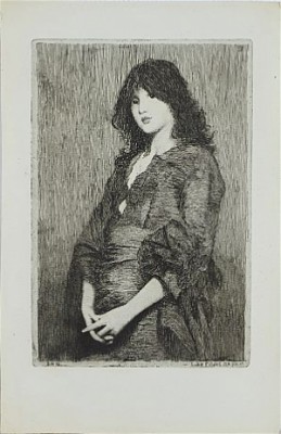 Efter, La Zingarella by Samuel Luke FILDES - auction artwork with signature