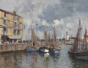 Fishing Boats, Honfleur by Edward Brian SEAGO