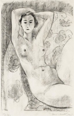 Nu Assis Dans Un Fauteuil Au Décor Fleuri by Henri MATISSE