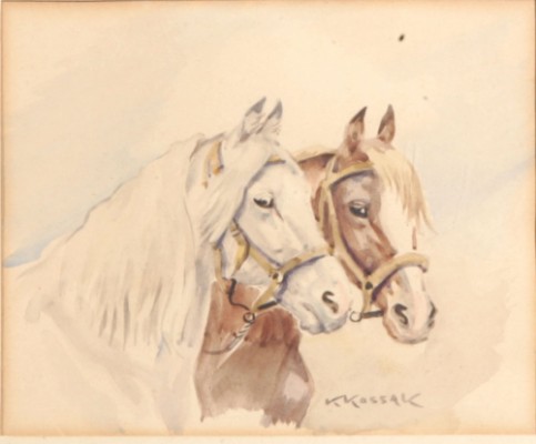 Hästar by Karol KOSSAK - auction artwork with signature