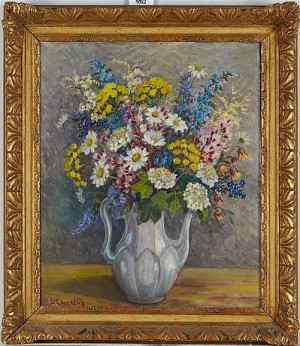 Blomsterstilleben by Elfrida EWERLÖF - auction artwork with signature