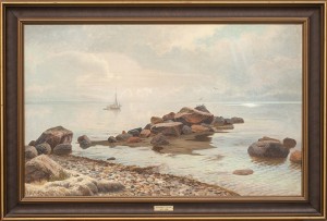 Kustmotiv by Carl Milton JENSEN - auction artwork with signature