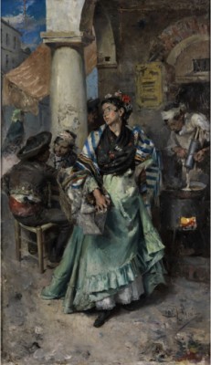 Junge Spanier Vor Einer Taverne Unter Arkaden by José DENIS BELGRANO