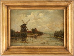 Väderkvarnar by W Van BEEK - auction artwork with signature