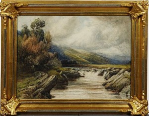 Bergslandskap Med Fors by J. SMART - auction artwork with signature