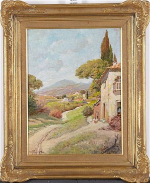 Sydländskt Bymotiv by Ugo FIORAVANTI - auction artwork with signature