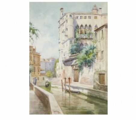 Venetiansk Kanal Med Gondoler by Ellen JOLIN