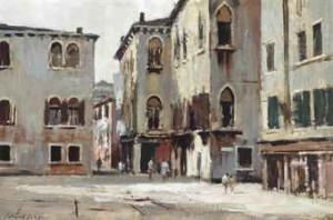 Grey Houses, Venice by Edward Brian SEAGO