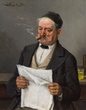 The Newspaper Reader by Joseph KINZEL