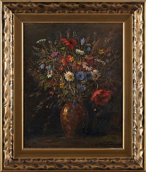 Blomsterstilleben by Eduard KRAUSE-WICHMANN - auction artwork with signature