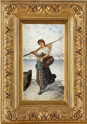 Fiskarflicka by Frederick Reginald DONAT - auction artwork with signature