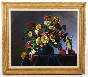 Still Life With Roses by Gerald MOFCHUM - auction artwork with signature