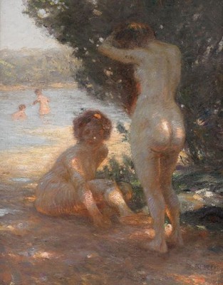 Badande Flickor by Julius SEYLER