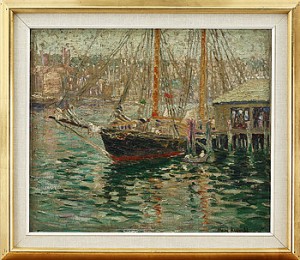 Båt Vid Hamninlopp by Mary KESSEL - auction artwork with signature
