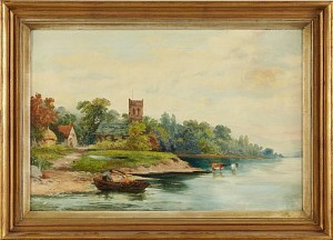 Flodlandskap by John ROCK JONES - auction artwork with signature