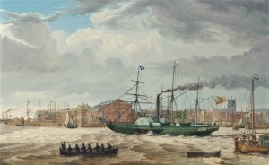 The Hull Steam Packet Co.'s Paddlesteamer Victoria Proceeding Past The Hull Waterfront by Thomas A. BINKS