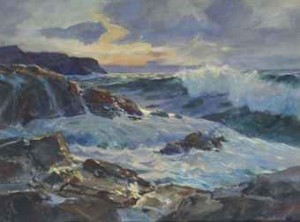 Surf At Sunset by John WHORF