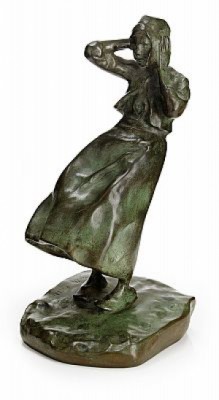 Holländsk Flicka I Blåst by Carl MILLES