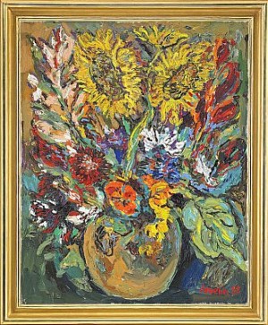 Stilleben Med Solrosor by Albin AMELIN