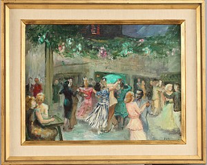Bal Au Jardin De La Cremaillere by Blanche De HENNOY - auction artwork with signature