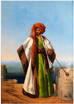 Portrait Eines Arabischen Tabakhändlers by Cavaliere Ippolito CAFFI