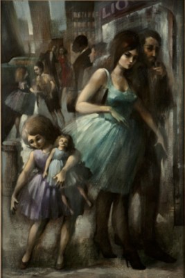 Street Scene With Family by Raymond HOWELL