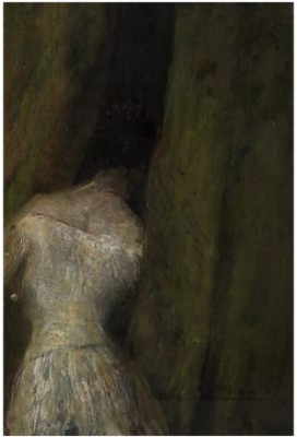 Ballerina Kikker Ut Gjennom Sceneteppet by Christian KROHG
