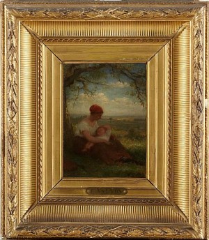 Mor Och Barn by Edmond Eugène VALTON - auction artwork with signature