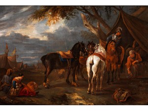 Gruppe Vor Einem Marketenderzelt by Pieter Van BLOEMEN