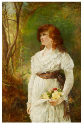 Ung Kvinna Med Rosor by Laslett John POTT