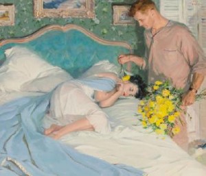 Day Of Yellow Flowers, Mccall's Magazine Interior Story Illustration, April 1956 by Tom LOVELL