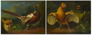 (3) Landskap Med Fasan Och Räv / Landskap Med Tupp Och Mård by Jacob Samuel BECK