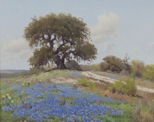 Blue Bonnet Time by Porfirio SALINAS - auction artwork with signature