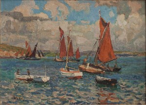 Kustlandskap Med Båtar by John Anthony PARK - auction artwork with signature