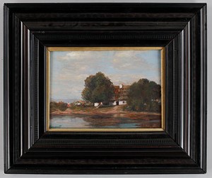 Hus Vid Vattendrag by Heinrich Carl SCHUBERT - auction artwork with signature