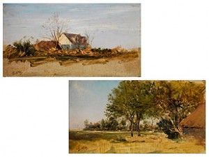 Paar Landschaftsgemälde by Giuseppe De NITTIS