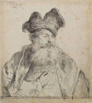 Old Man With Divided Fur Cap by Rembrandt Harmenszoon Van RIJN