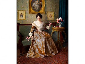 Junge Frau Mit Rosen Auf Einem Sofa by Karl Maria SCHUSTER - auction artwork with signature