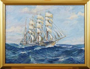 Segelfartyfsporträtt by Will. GOMBERT - auction artwork with signature