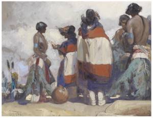 Indian And Niman Kachina Dancer by Carl Oscar BORG