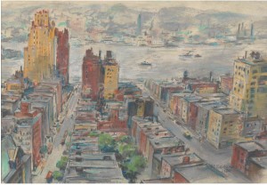 Hudson River From New York by Michael ZELENKO - auction artwork with signature