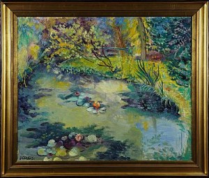 Le Petit Font Japonais Chez Claude Monet by Jacqueline GOUGIS - auction artwork with signature