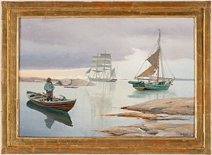 Fiskare I Båt by Haakon Jensen KAULUM