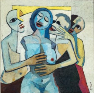 Erotic Scene With Nude by Mohamed DRISSI - auction artwork with signature