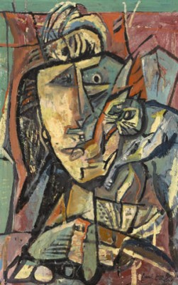 For The Love Of A Cat by Paul BURLIN - auction artwork with signature