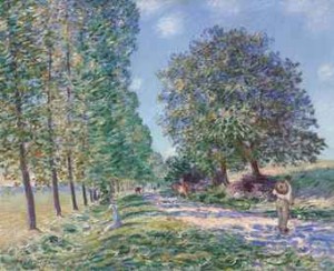 L'allée Des Peupliers à Moret Au Bord Du Loing by Alfred SISLEY