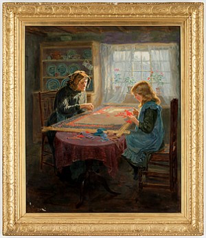äldre Kvinna Med Barn by Ralph HEDLEY